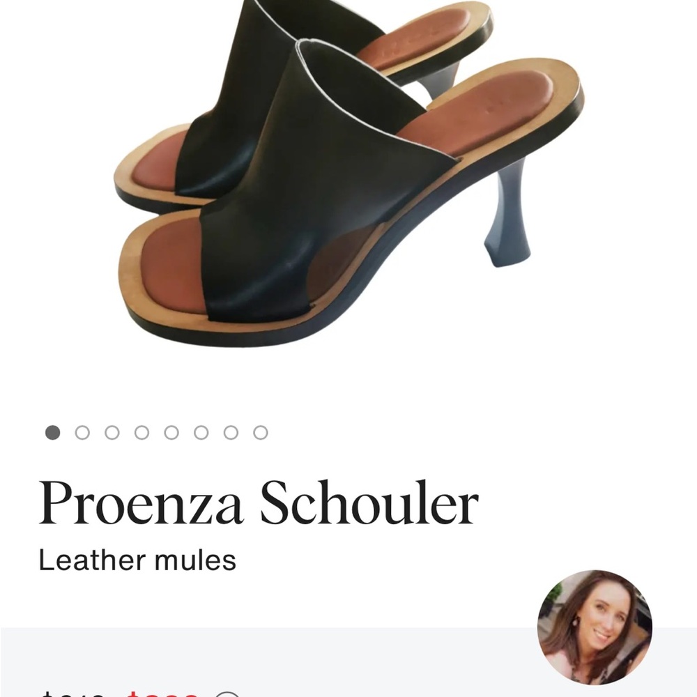 Proenza Schouler Ledge Black and Tan Leather Mules